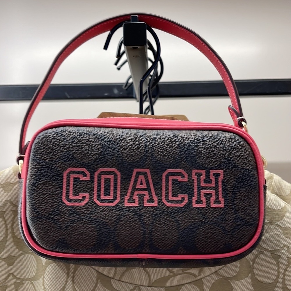 Coach Jamie Wristlet In Signature Canvas With Varsity Motif
IM/Brown/Watermelon - Picture 6 of 16